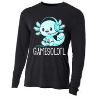 Gamesolotl Kawaii Axolotl Gamer Anime Design Cooling Performance Long Sleeve Crew