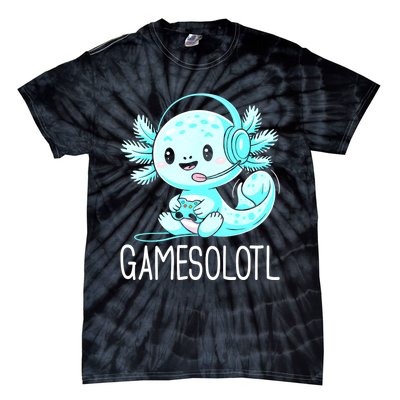 Gamesolotl Kawaii Axolotl Gamer Anime Design Tie-Dye T-Shirt