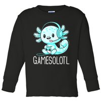 Gamesolotl Kawaii Axolotl Gamer Anime Design Toddler Long Sleeve Shirt