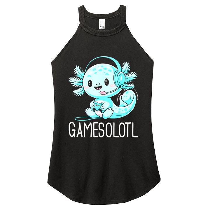 Gamesolotl Kawaii Axolotl Gamer Anime Design Women's Perfect Tri Rocker Tank