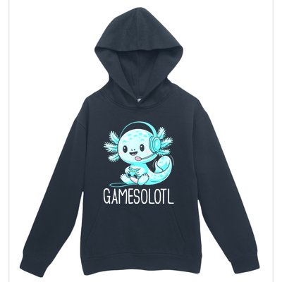 Gamesolotl Kawaii Axolotl Gamer Anime Design Urban Pullover Hoodie