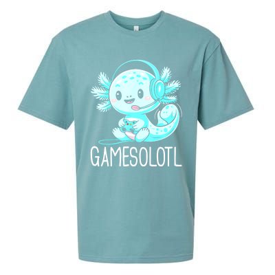 Gamesolotl Kawaii Axolotl Gamer Anime Design Sueded Cloud Jersey T-Shirt