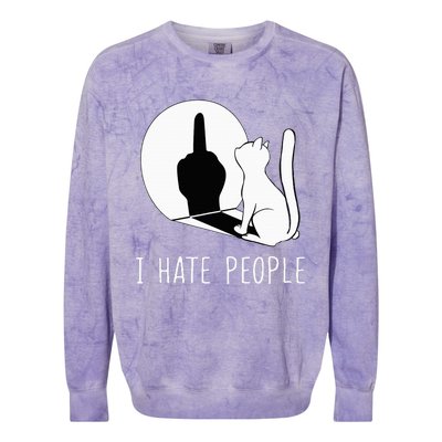 Grumpy Kitten Cats I DonT Like People Cat I Hate People Cat Colorblast Crewneck Sweatshirt