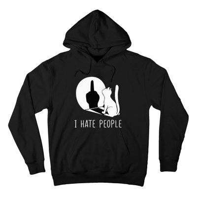 Grumpy Kitten Cats I DonT Like People Cat I Hate People Cat Hoodie