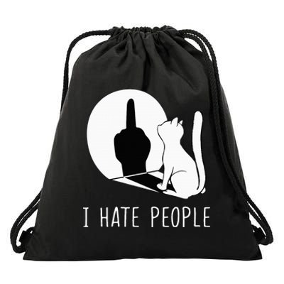 Grumpy Kitten Cats I DonT Like People Cat I Hate People Cat Drawstring Bag