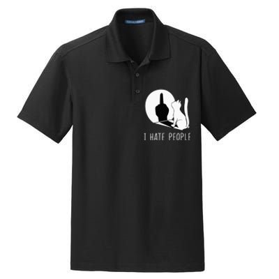 Grumpy Kitten Cats I DonT Like People Cat I Hate People Cat Dry Zone Grid Polo