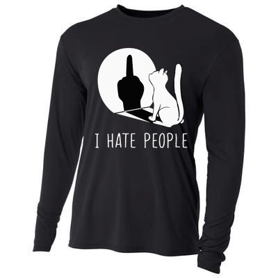 Grumpy Kitten Cats I DonT Like People Cat I Hate People Cat Cooling Performance Long Sleeve Crew