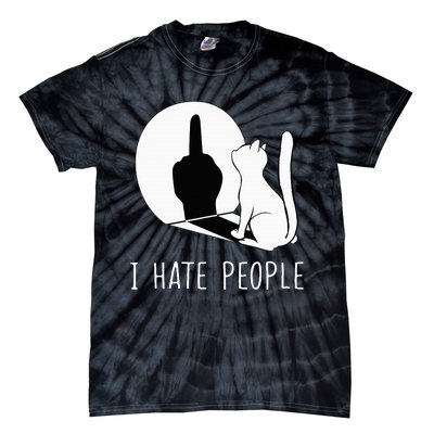 Grumpy Kitten Cats I DonT Like People Cat I Hate People Cat Tie-Dye T-Shirt