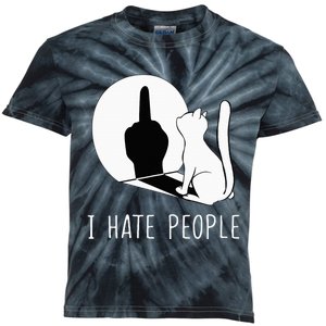 Grumpy Kitten Cats I DonT Like People Cat I Hate People Cat Kids Tie-Dye T-Shirt