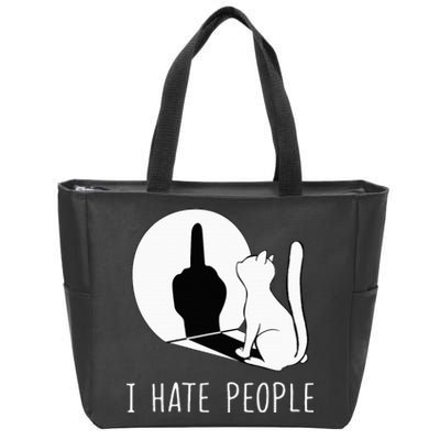 Grumpy Kitten Cats I DonT Like People Cat I Hate People Cat Zip Tote Bag