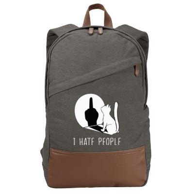 Grumpy Kitten Cats I DonT Like People Cat I Hate People Cat Cotton Canvas Backpack