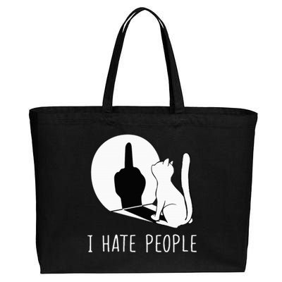 Grumpy Kitten Cats I DonT Like People Cat I Hate People Cat Cotton Canvas Jumbo Tote