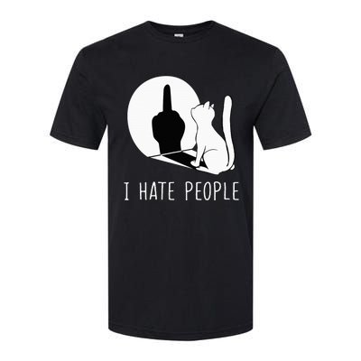 Grumpy Kitten Cats I DonT Like People Cat I Hate People Cat Softstyle CVC T-Shirt