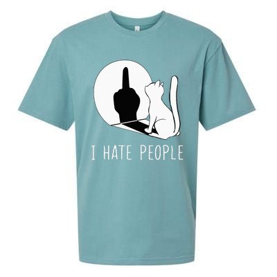 Grumpy Kitten Cats I DonT Like People Cat I Hate People Cat Sueded Cloud Jersey T-Shirt