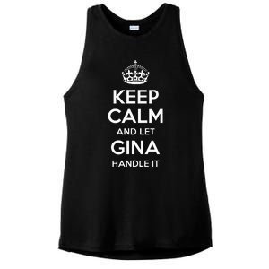 Gina Keep Calm Personalized Name Funny Birthday Ladies PosiCharge Tri-Blend Wicking Tank