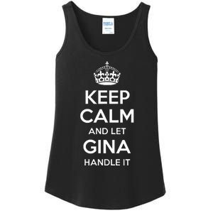 Gina Keep Calm Personalized Name Funny Birthday Ladies Essential Tank