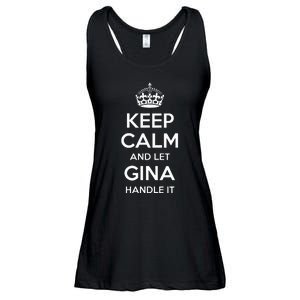 Gina Keep Calm Personalized Name Funny Birthday Ladies Essential Flowy Tank