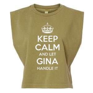 Gina Keep Calm Personalized Name Funny Birthday Garment-Dyed Women's Muscle Tee