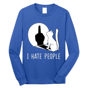 Grumpy Kitten Cats I DonT Like People Cat I Hate People Cat Gift Long Sleeve Shirt