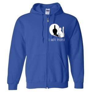 Grumpy Kitten Cats I DonT Like People Cat I Hate People Cat Gift Full Zip Hoodie