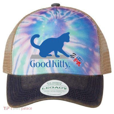 Good Kitty Cat Ladies For Kamala Vote Blue Legacy Tie Dye Trucker Hat