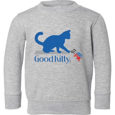 Good Kitty Cat Ladies For Kamala Vote Blue Toddler Sweatshirt