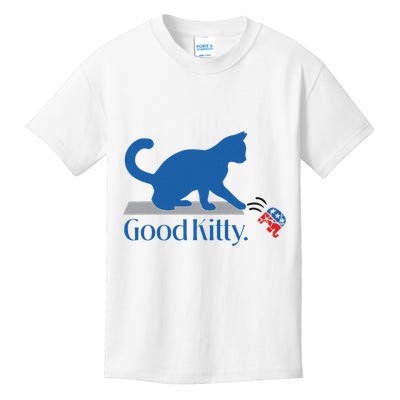 Good Kitty Cat Ladies For Kamala Vote Blue Kids T-Shirt