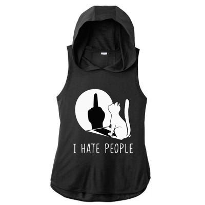 Grumpy Kitten Cats I Dont Like People Cat Ladies PosiCharge Tri-Blend Wicking Draft Hoodie Tank