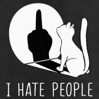 Grumpy Kitten Cats I Dont Like People Cat Garment-Dyed Fleece Hoodie