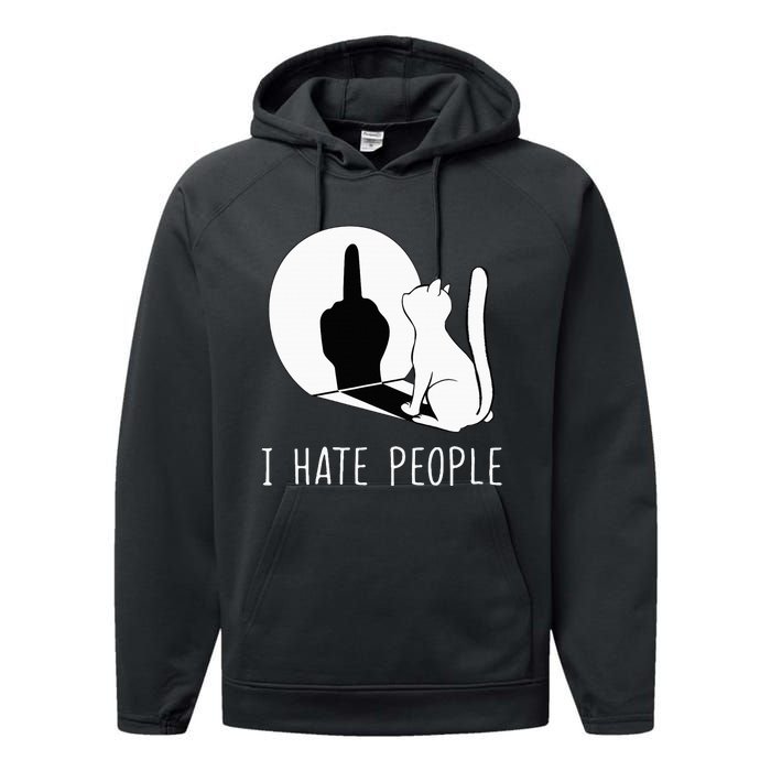 Grumpy Kitten Cats I Dont Like People Cat Performance Fleece Hoodie