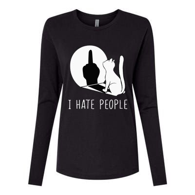 Grumpy Kitten Cats I Dont Like People Cat Womens Cotton Relaxed Long Sleeve T-Shirt