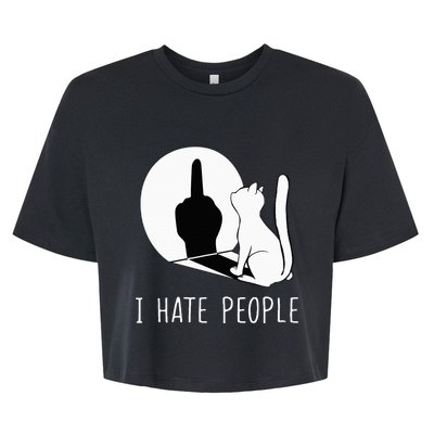 Grumpy Kitten Cats I Dont Like People Cat Bella+Canvas Jersey Crop Tee