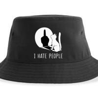 Grumpy Kitten Cats I Dont Like People Cat Sustainable Bucket Hat