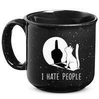 Grumpy Kitten Cats I Dont Like People Cat 15oz Campfire Ceramic Mug