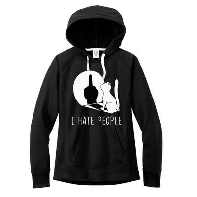 Grumpy Kitten Cats I Dont Like People Cat Women's Fleece Hoodie