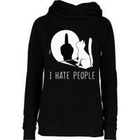 Grumpy Kitten Cats I Dont Like People Cat Womens Funnel Neck Pullover Hood