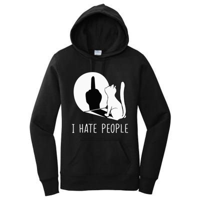 Grumpy Kitten Cats I Dont Like People Cat Women's Pullover Hoodie