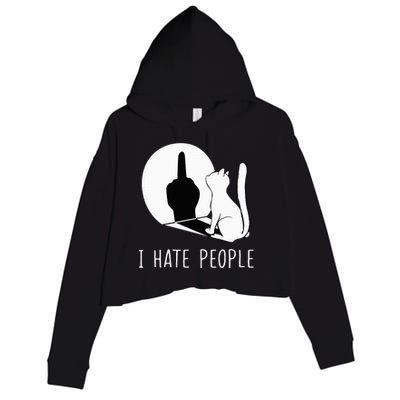 Grumpy Kitten Cats I Dont Like People Cat Crop Fleece Hoodie