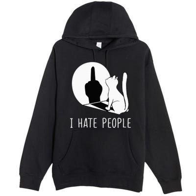Grumpy Kitten Cats I Dont Like People Cat Premium Pullover Hoodie