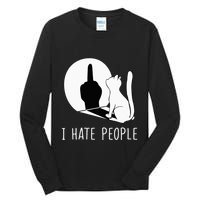 Grumpy Kitten Cats I Dont Like People Cat Tall Long Sleeve T-Shirt
