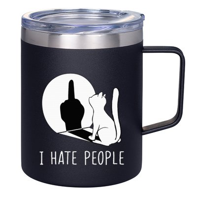 Grumpy Kitten Cats I Dont Like People Cat 12oz Stainless Steel Coffee Mug