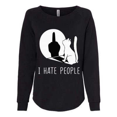 Grumpy Kitten Cats I Dont Like People Cat Womens California Wash Sweatshirt