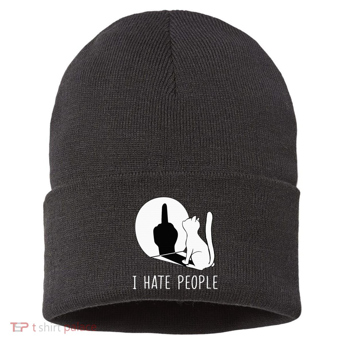 Grumpy Kitten Cats I Dont Like People Cat Sustainable Knit Beanie