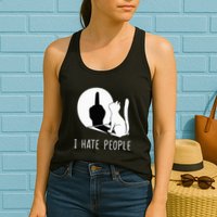 Grumpy Kitten Cats I Dont Like People Cat Womens Tank Top