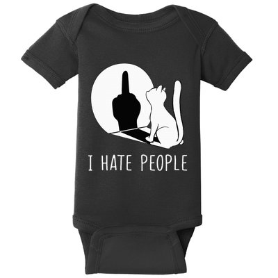 Grumpy Kitten Cats I Dont Like People Cat Baby Bodysuit