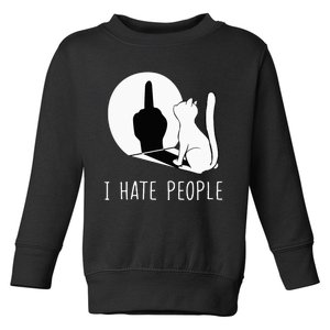 Grumpy Kitten Cats I Dont Like People Cat Toddler Sweatshirt