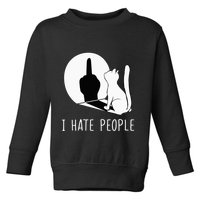 Grumpy Kitten Cats I Dont Like People Cat Toddler Sweatshirt