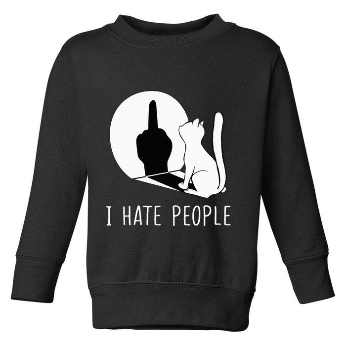 Grumpy Kitten Cats I Dont Like People Cat Toddler Sweatshirt