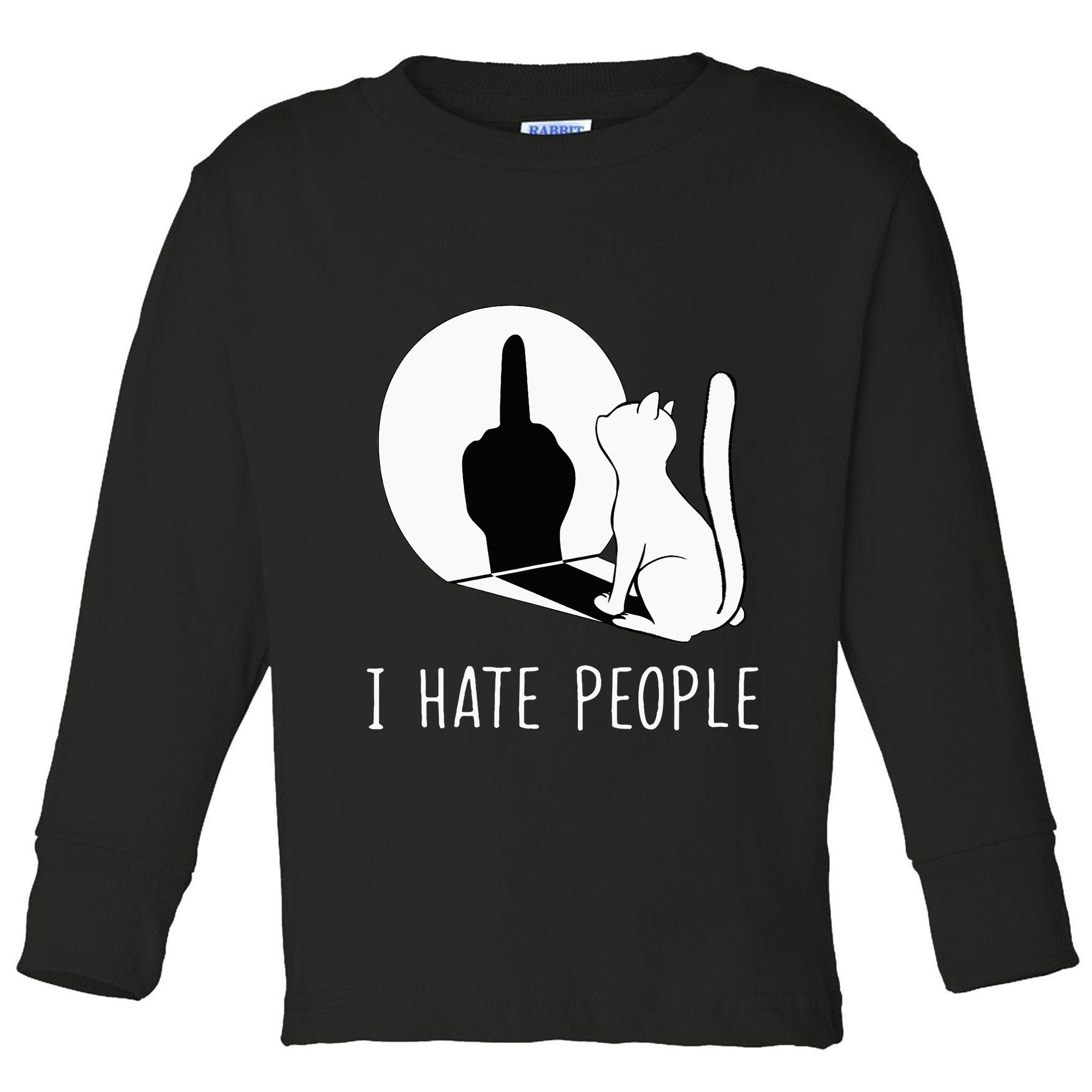 Grumpy Kitten Cats I Dont Like People Cat Toddler Long Sleeve Shirt