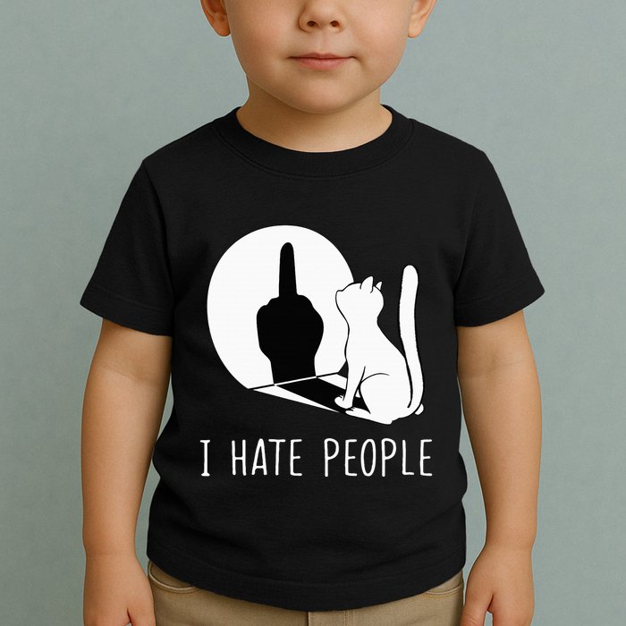 Grumpy Kitten Cats I Dont Like People Cat Toddler T-Shirt